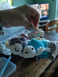 portachiavi in morbido cotone amigurumi 