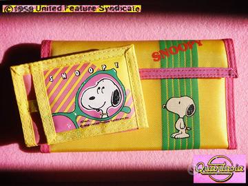 SNOOPY Vintage 80 Portafoglio Portachiavi P.monete