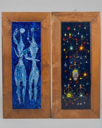 Quadro su legno- figure stilizzate”ometti” Tarciso