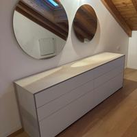 CASSETTIERA CON 2 SPECCHI ROTONDI