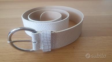 cintura donna bianca in pelle 
