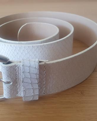 cintura donna bianca in pelle 