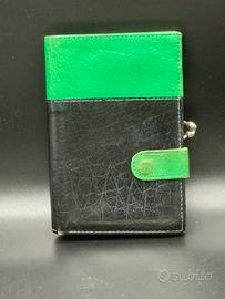 Portafoglio donna vintage nero e verde