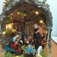 presepe  fatto a mano in terracotta pezzo unico