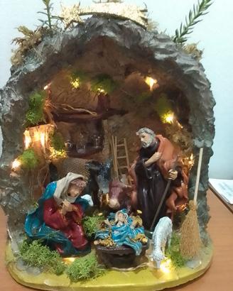 presepe  fatto a mano in terracotta pezzo unico