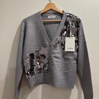 Cardigan  con paillettes grigio