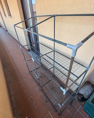 Serra rettangolare a tre ripiani + 11 vassoi