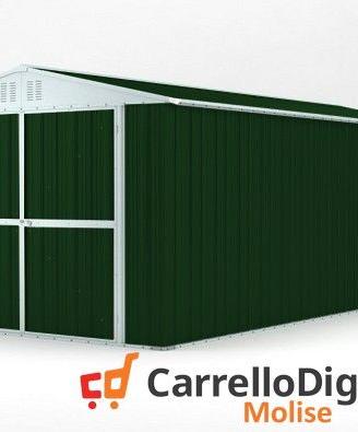 Box garage auto in Acciaio 327x611 verde scuro