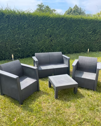Salottino completo giardino effetto rattan