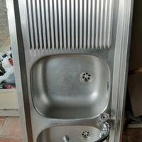 Vaschetta lavatoio con doppia vasca in acciaio 