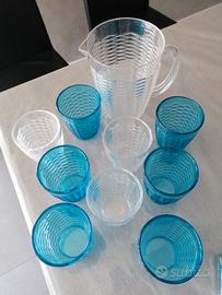 Set bicchieri e brocca Brandani in plastica 