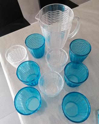 Set bicchieri e brocca Brandani in plastica 