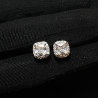 orecchini quadrati con diamante e zirconi