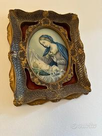 Quadro icona vergone con bambino