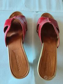Sandali rossi in pelle Valleverde, n. 38