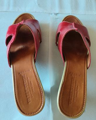 Sandali rossi in pelle Valleverde, n. 38