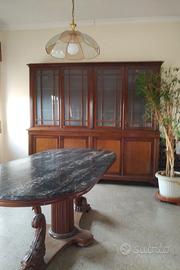 Arredo di Pregio in Legno e Marmo Tavolo Credenze