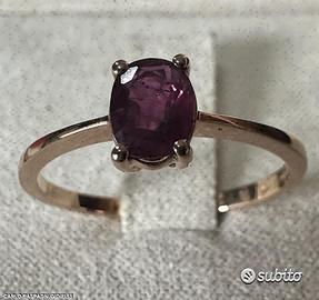 ANELLO SOLITARIO ORO ROSA 18kt. CON RUBINO OVALE