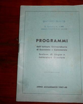Libretto Programmi Ist. Economia e Commercio