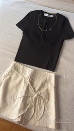 Set completo maglia+ skort con fiocco+ collanina