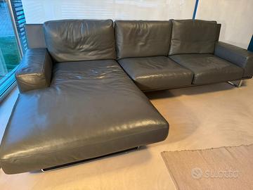 Divano Angolare in Pelle 2 sedute e chaise longue