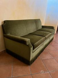 Divano Letto Vintage Verde con Letto Singolo