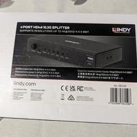 HDMI splitter Lindy 4 porte 10.2G risoluz. 4K NEW