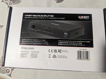 HDMI splitter Lindy 4 porte 10.2G risoluz. 4K NEW