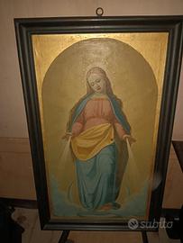 Antico Dipinto Madonna Immacolata 