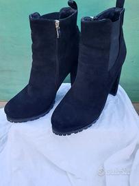stivaletto 42 shein tacco largo con miniplato