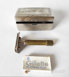 Rasoio in metallo da collezione, lamette +custodia