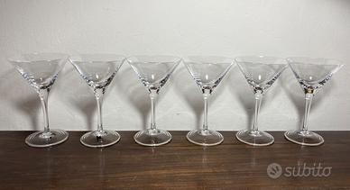 6 Bicchieri da Cocktail in cristallo