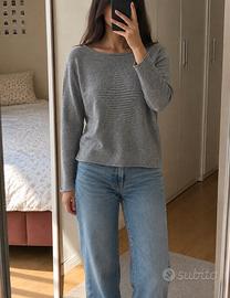 Maglione grigio melange con stella tg L