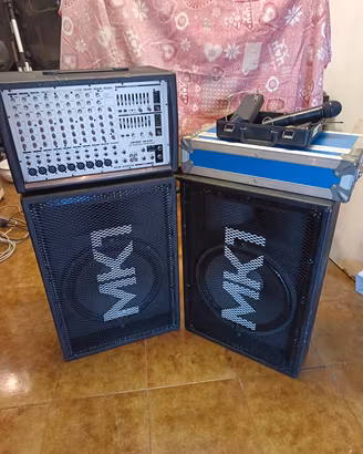casse passive mix amplificato più microfoni wirele