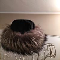 Cappello donna velluto e pelliccia Volpe argentata