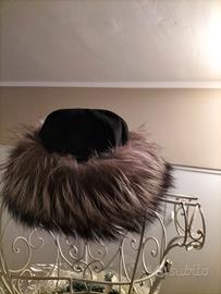 Cappello donna velluto e pelliccia Volpe argentata