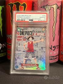 One Piece Monkey D. Luffy College Basketball PSA10