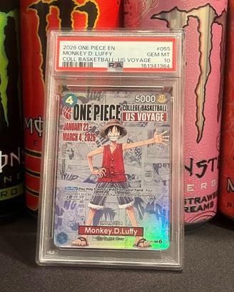 One Piece Monkey D. Luffy College Basketball PSA10