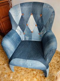 Poltrona foderata in jeans Diesel