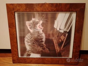 Quadretto "Gatto al pianoforte"