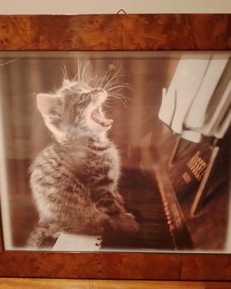 Quadretto "Gatto al pianoforte"