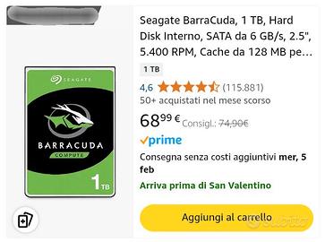 1 TB Hard Disk Interno Seagate Barracuda
