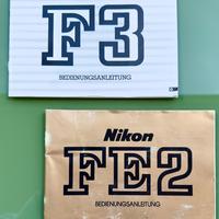 NIKON MANUALI F3 & FE2 IN TEDESCO