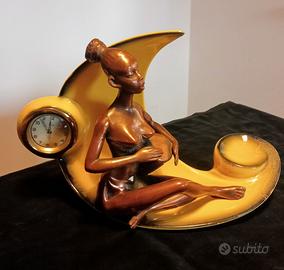Orologio da tavolo con scultura ceramica CORONETTI