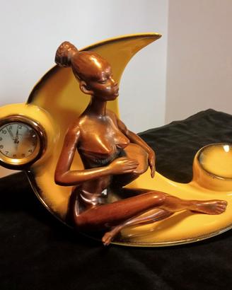 Orologio da tavolo con scultura ceramica CORONETTI