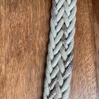 Cintura beige e marrone con corda brillantinata