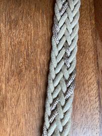 Cintura beige e marrone con corda brillantinata