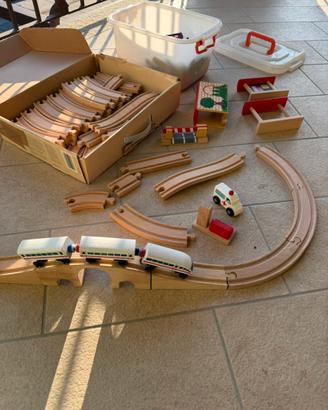 Trenino in legno con pista - 80 pezzi