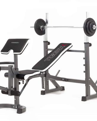 panca multiuso TOORX WBX-90 + pesi + bilanciere