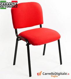 Sedie Conferenza o per sala d'attesa tessuto rosse